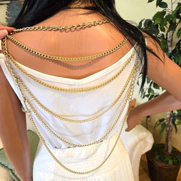 Vintage Goldtone Chain Vest, 70s, Size Small - Picture 8 of 16